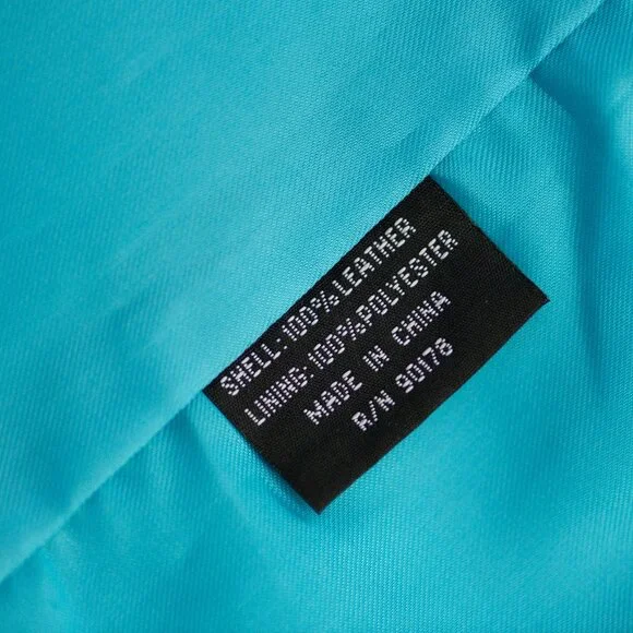 Revue Blue Suede Leather Paisley Blazer Shirt Jacket M Boho Western Y2K - Picture 8 of 10